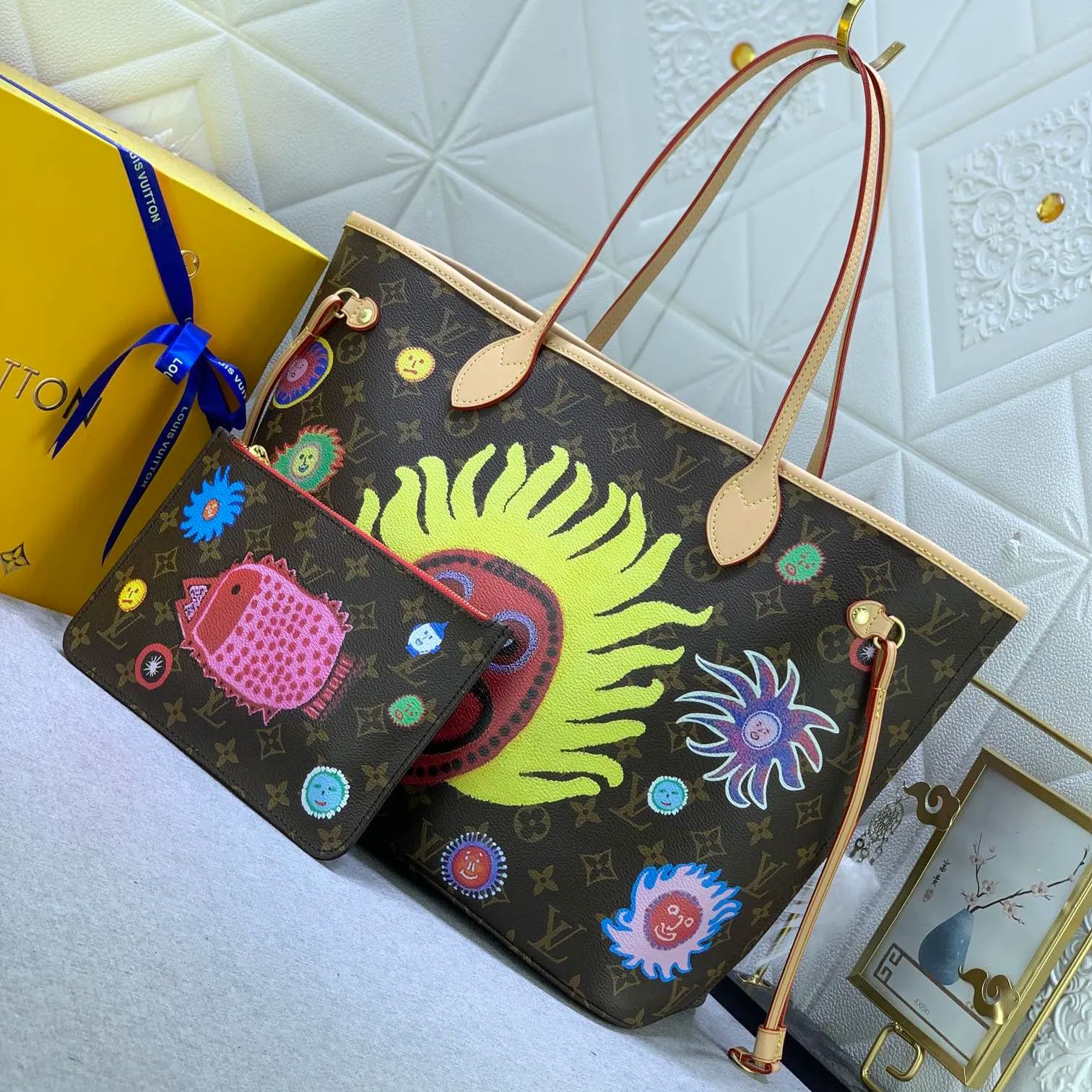 【LOUIS VUITTON】LV x YK Neverfull 31x28x14CM