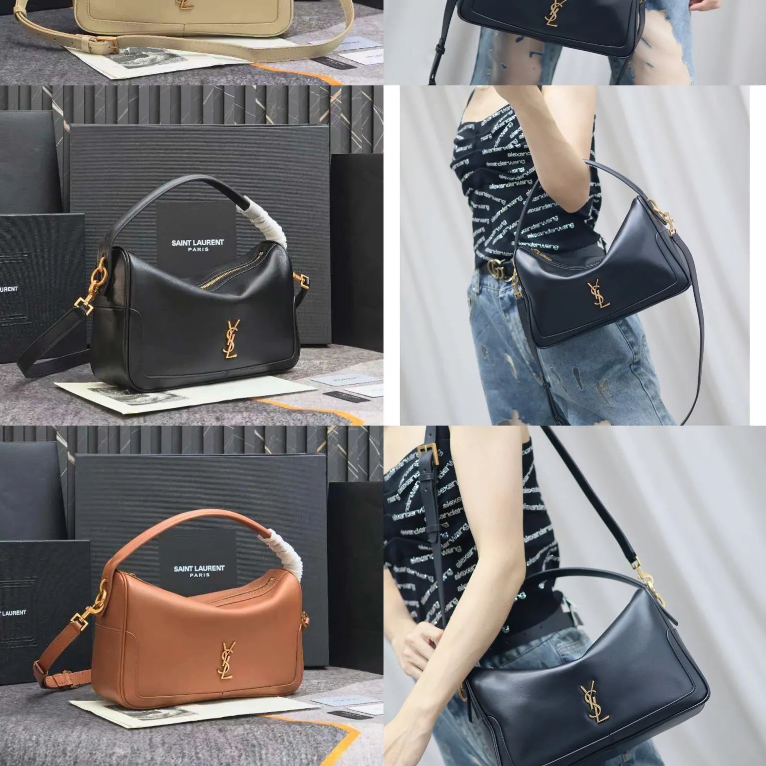 【Yves Saint Laurent】Camera Supple bag 28×15×9cm