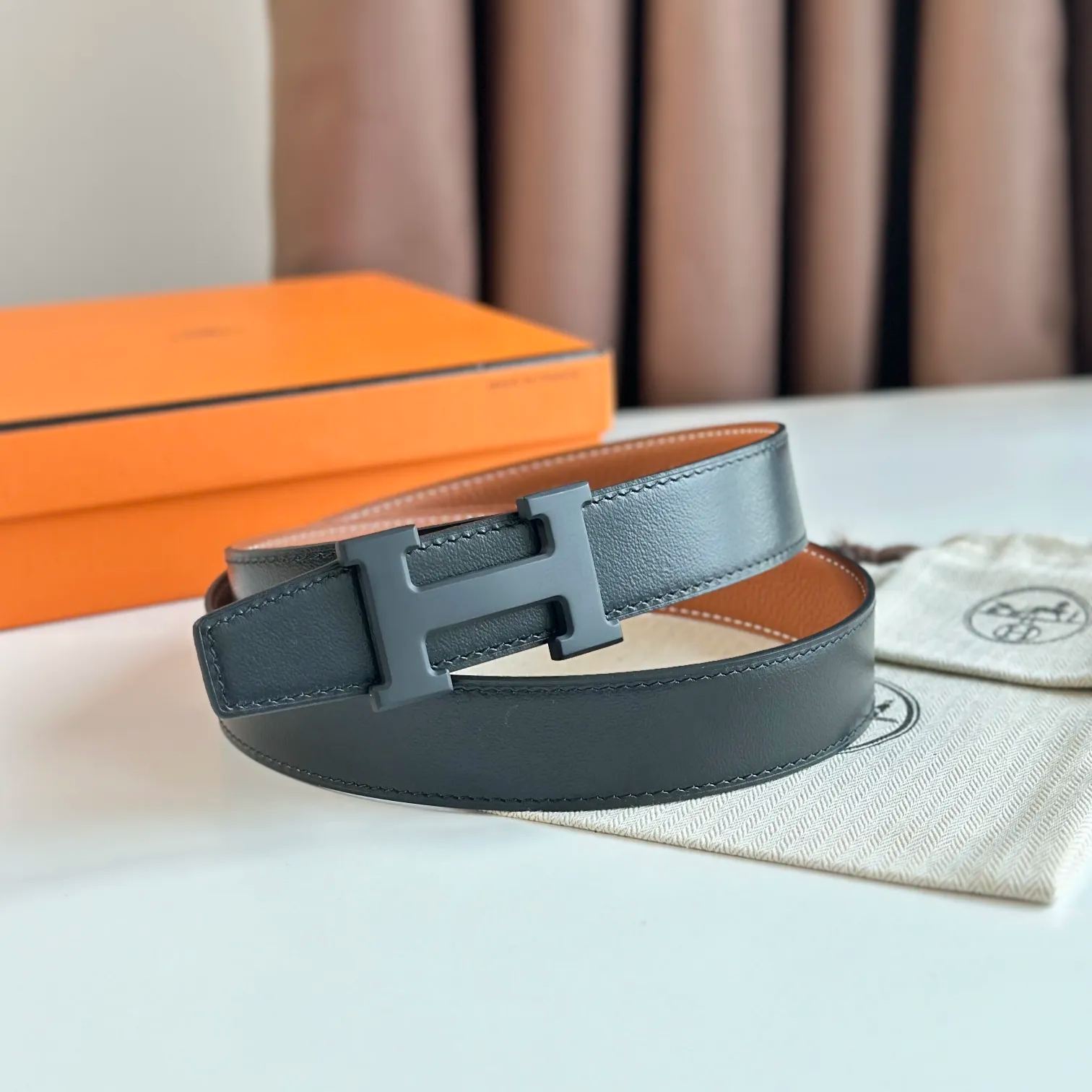 【Hermès】 メンズ  幅：3.2CM 長：105-125CM