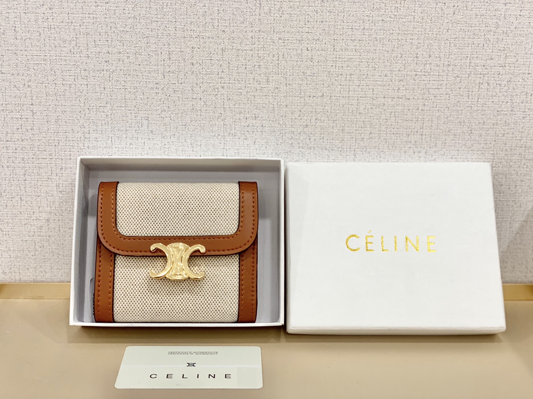 【CELINE】TRIOMPHE CANVAS 11*10*5CM