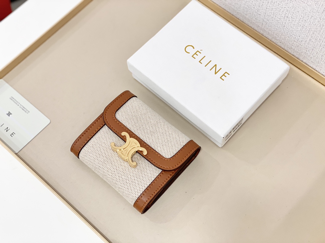 【CELINE】TRIOMPHE CANVAS 11*10*5CM