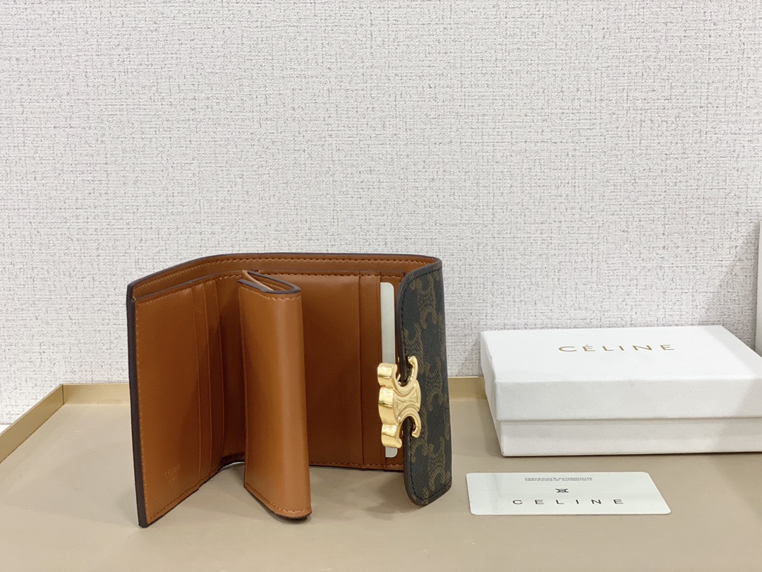 【CELINE】TRIOMPHE CANVAS 11*10*5CM