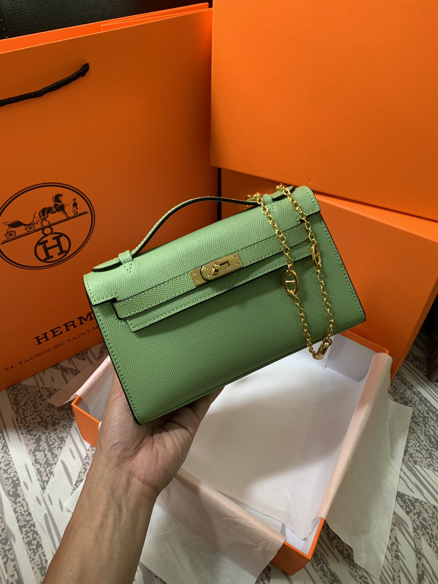 【Hermes 】MINI KELLY 22*13*7CM