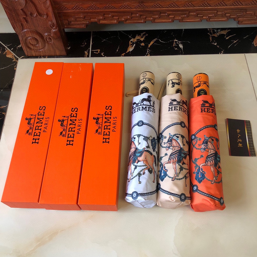 【Hermès】折りたたみ傘 自動開閉