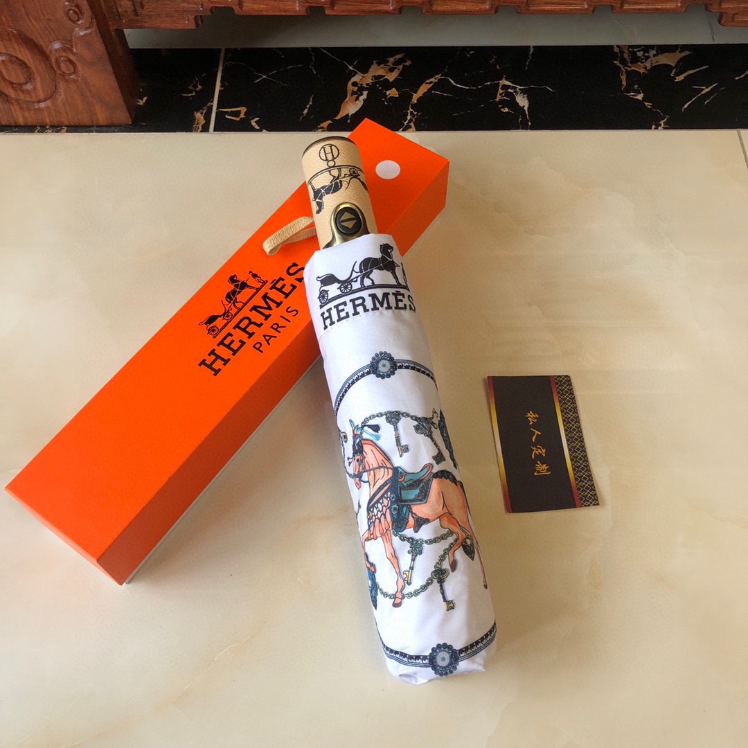 【Hermès】折りたたみ傘 自動開閉