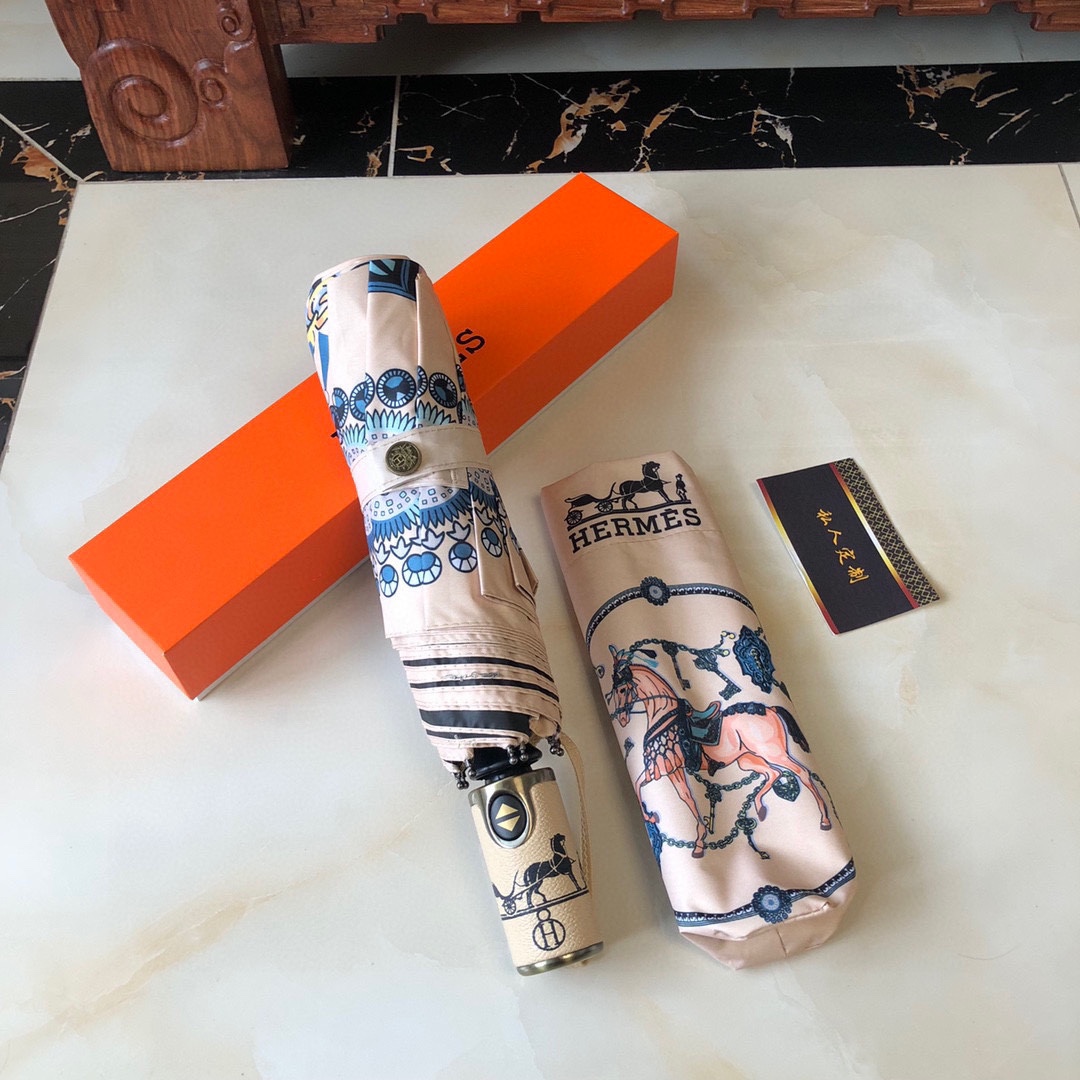 【Hermès】折りたたみ傘 自動開閉