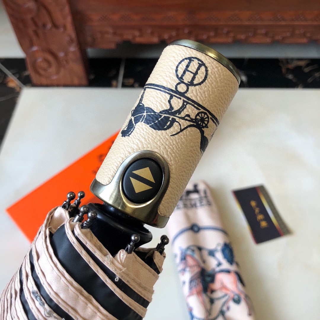 【Hermès】折りたたみ傘 自動開閉