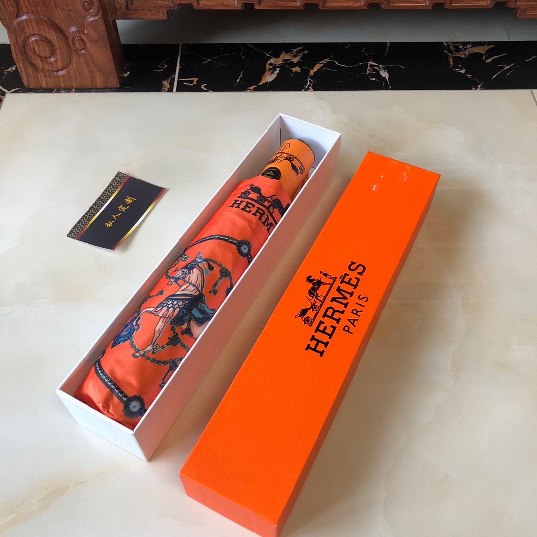【Hermès】折りたたみ傘 自動開閉