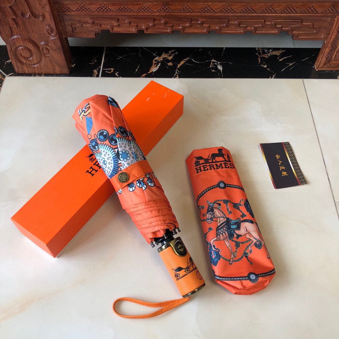 【Hermès】折りたたみ傘 自動開閉