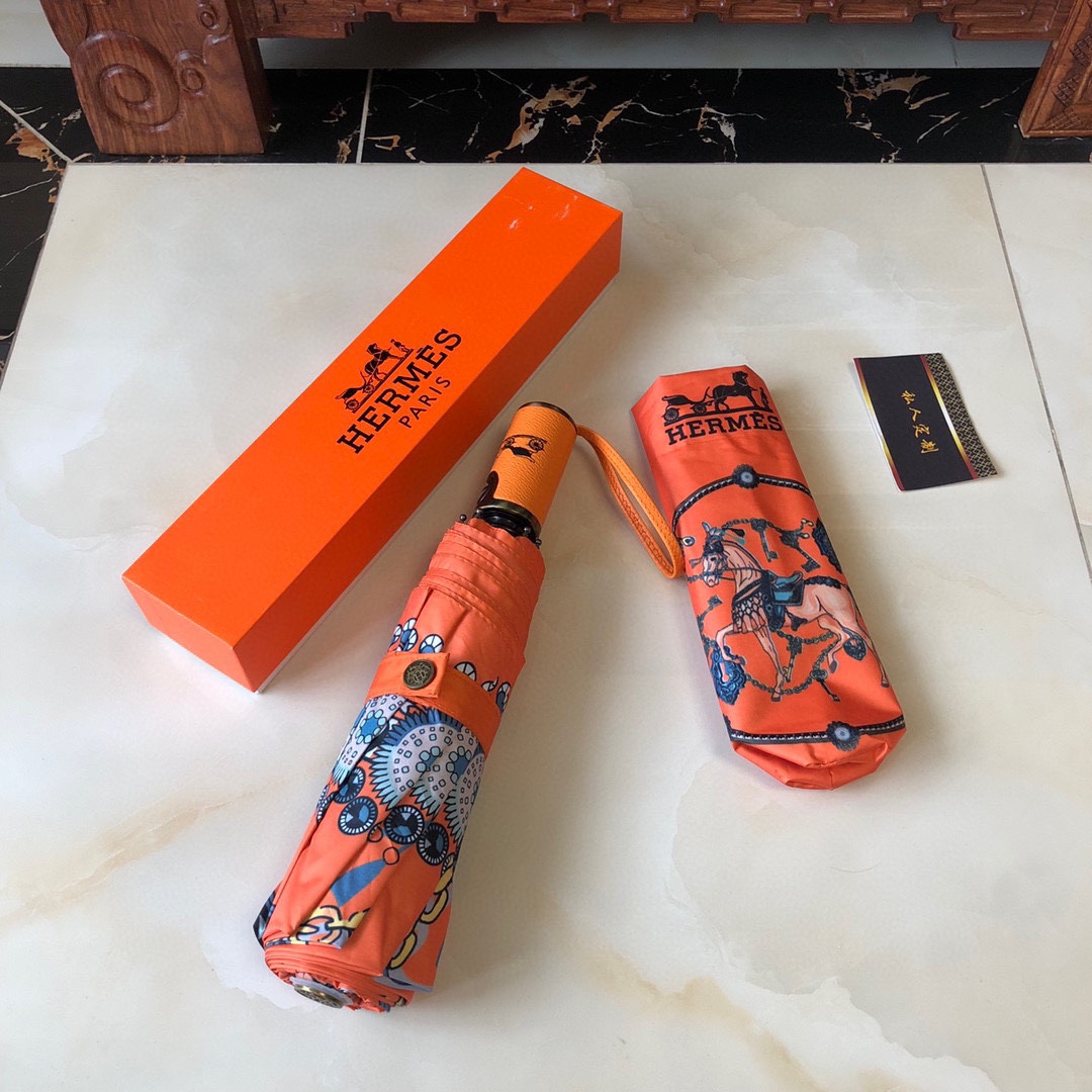 【Hermès】折りたたみ傘 自動開閉