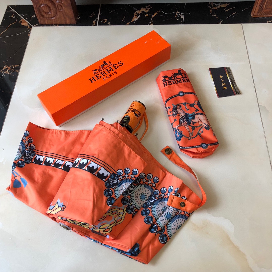 【Hermès】折りたたみ傘 自動開閉