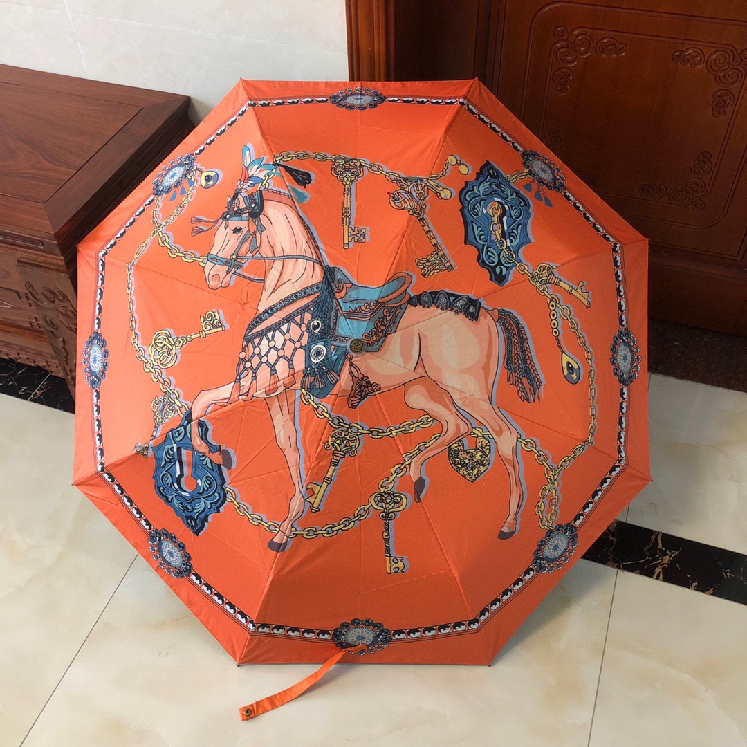 【Hermès】折りたたみ傘 自動開閉