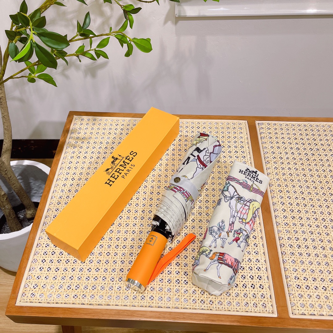 【Hermès】折りたたみ傘 自動開閉
