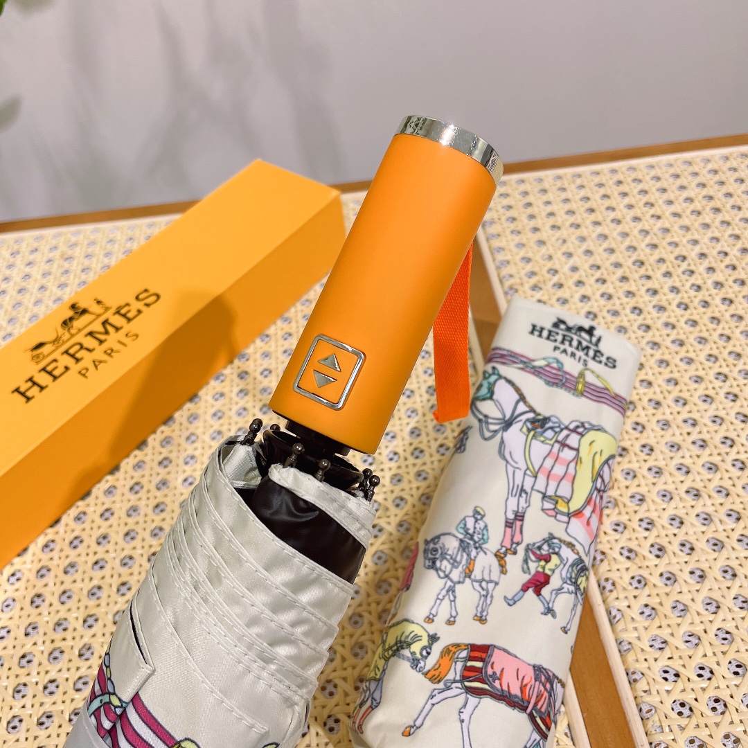 【Hermès】折りたたみ傘 自動開閉