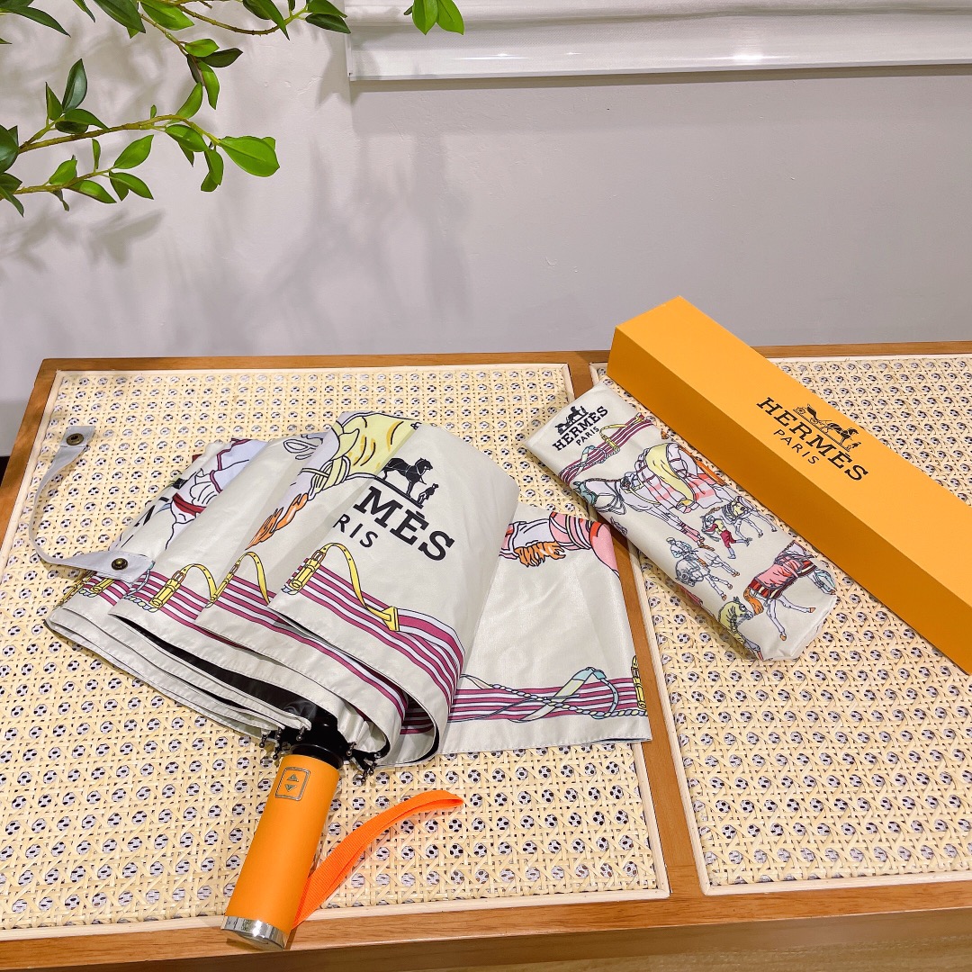 【Hermès】折りたたみ傘 自動開閉
