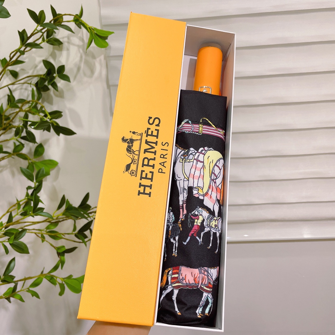 【Hermès】折りたたみ傘 自動開閉