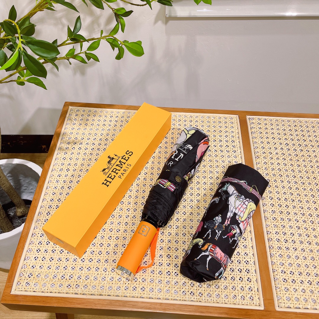 【Hermès】折りたたみ傘 自動開閉