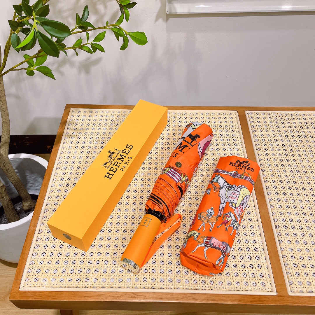 【Hermès】折りたたみ傘 自動開閉