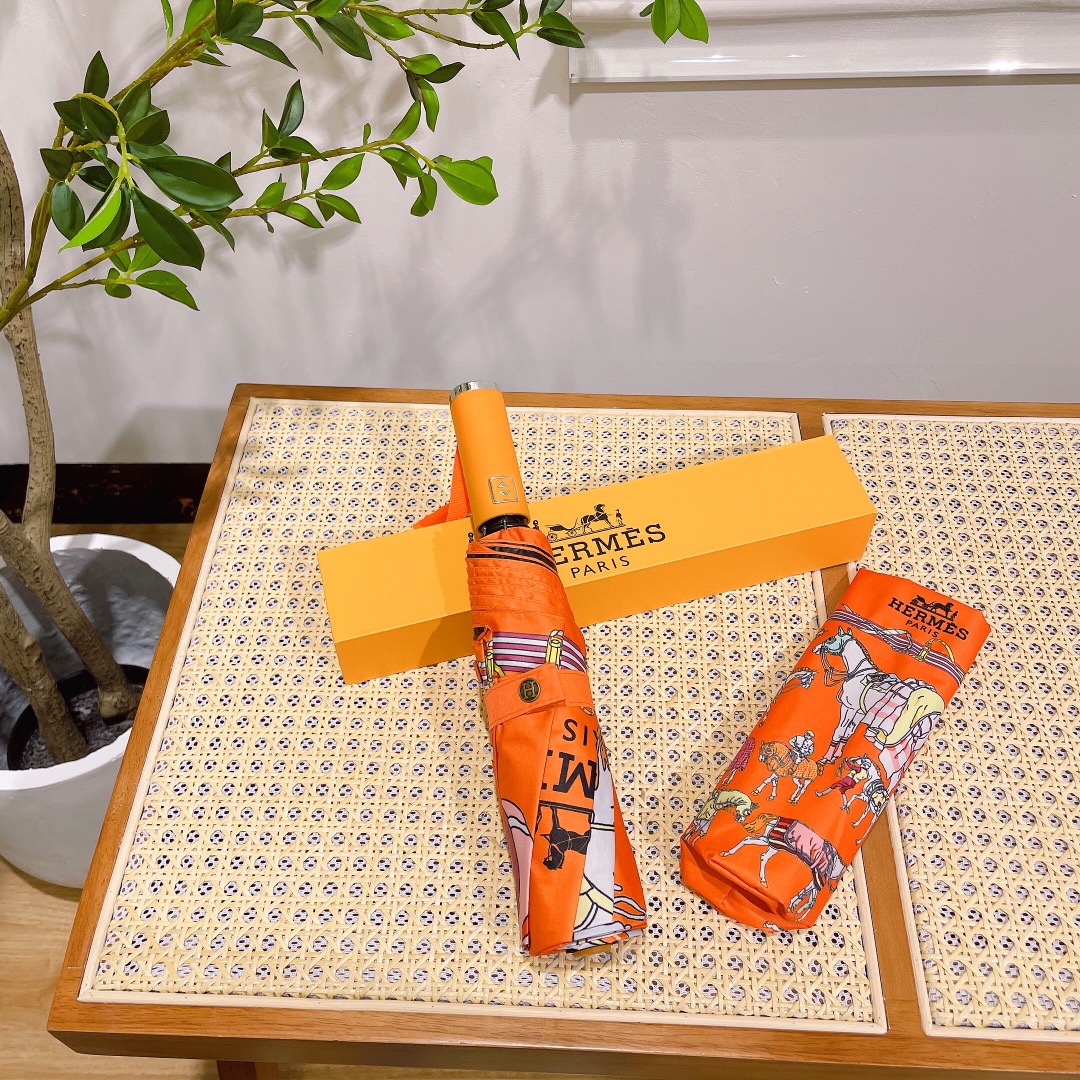 【Hermès】折りたたみ傘 自動開閉