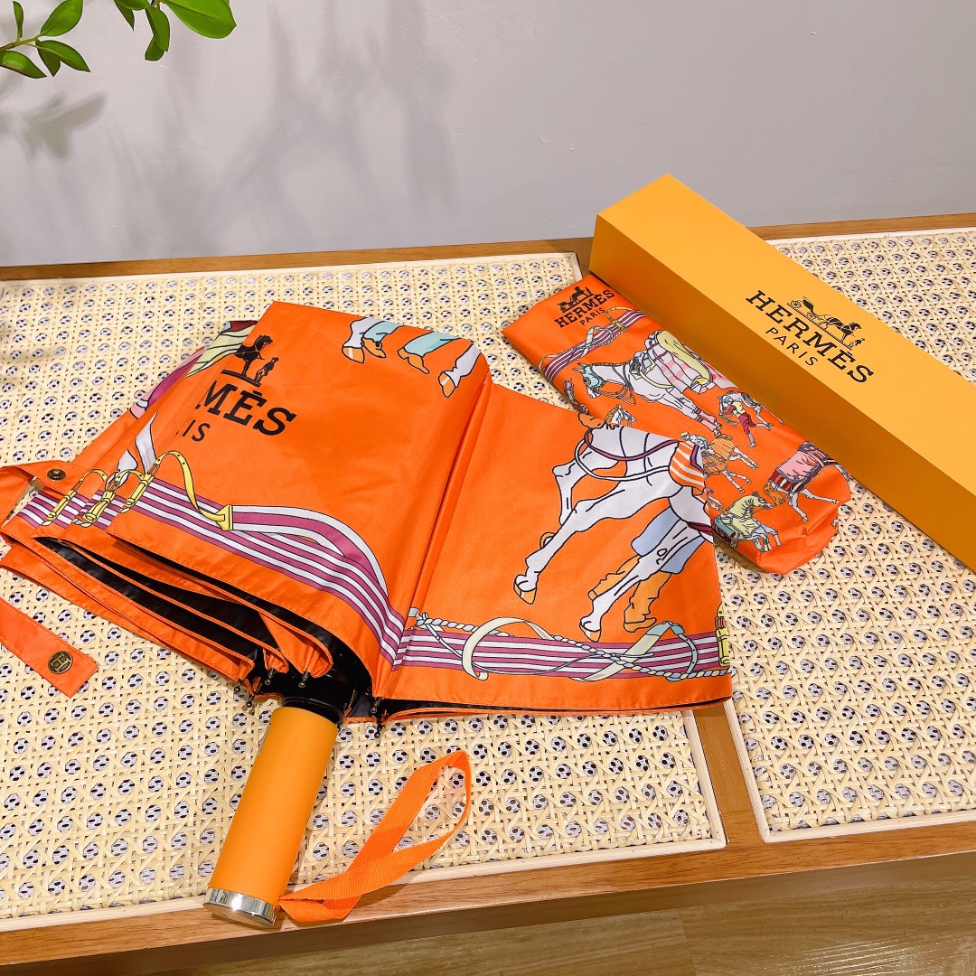 【Hermès】折りたたみ傘 自動開閉