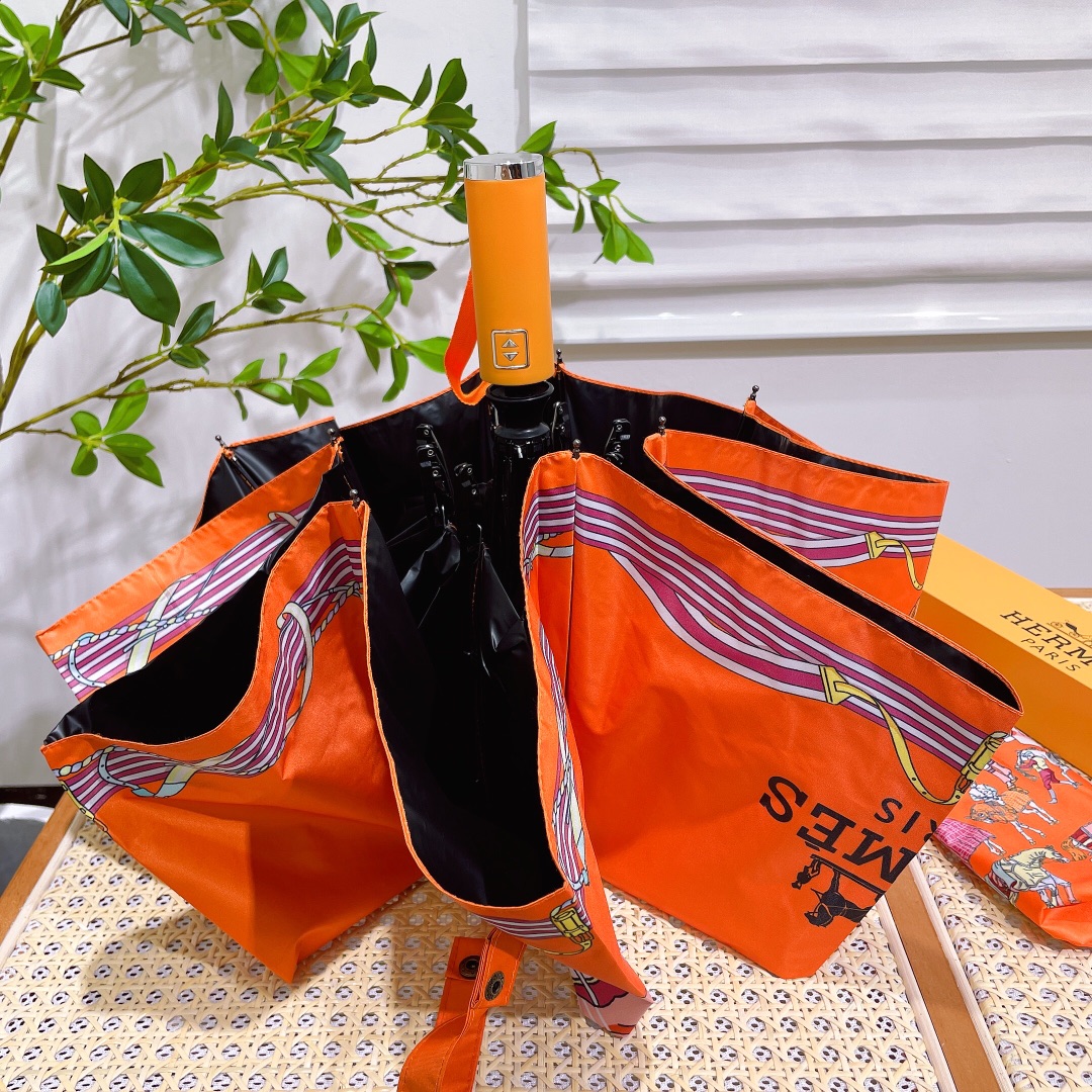 【Hermès】折りたたみ傘 自動開閉