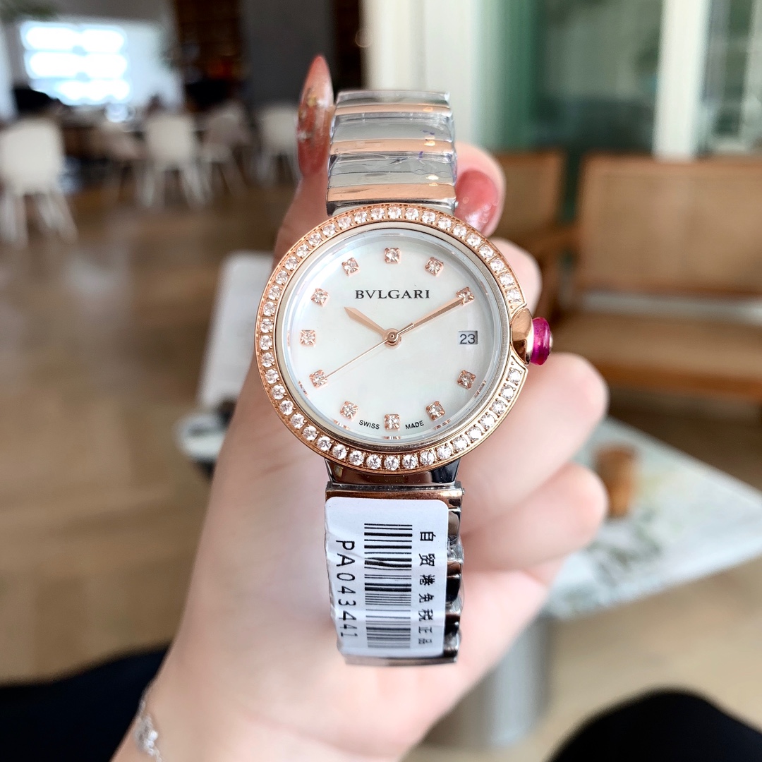 【12-15日にお届け】BVLGARI レディース  腕時計 33MM 