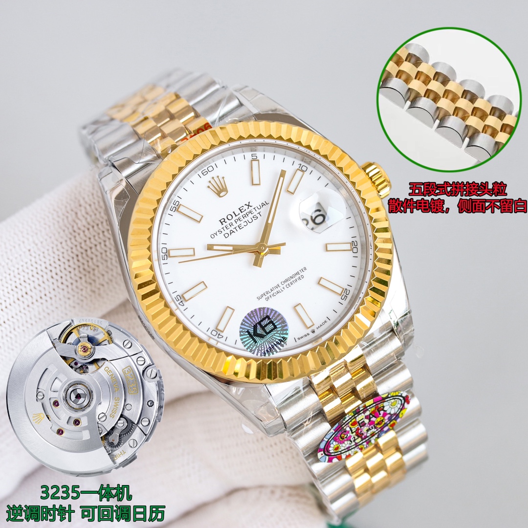 【12-15日にお届け】Rolex メンズ 腕時計 デイトジャスト  41MM  4色