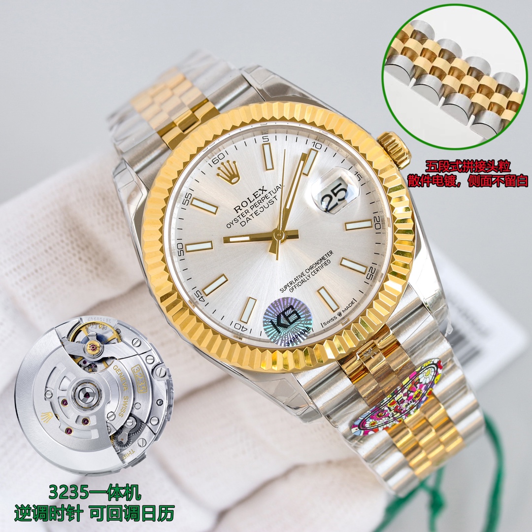 【12-15日にお届け】Rolex メンズ 腕時計 デイトジャスト  41MM  4色