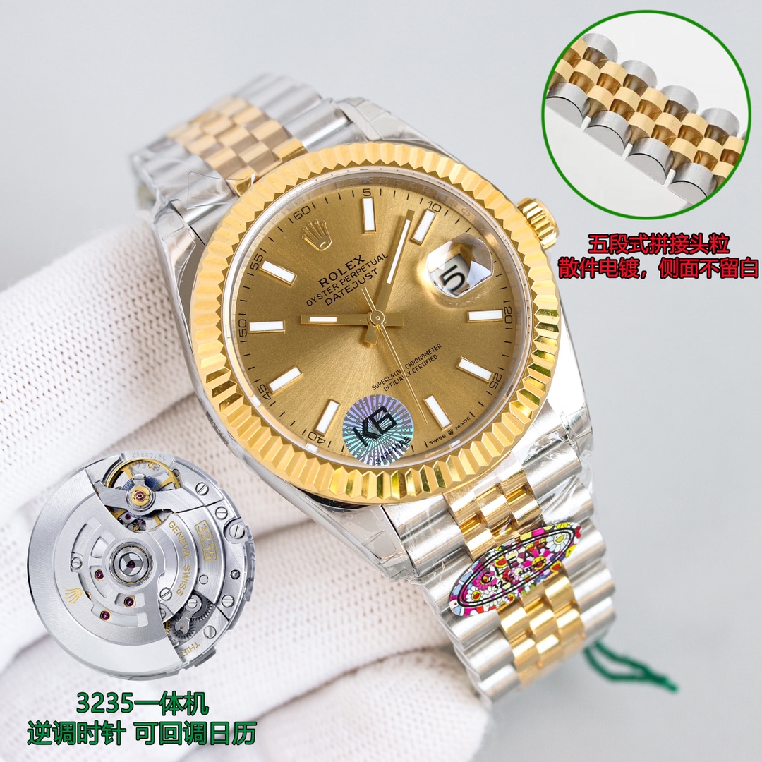【12-15日にお届け】Rolex メンズ 腕時計 デイトジャスト  41MM  4色