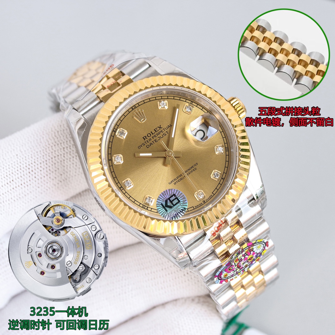 【12-15日にお届け】Rolex メンズ 腕時計  デイトジャスト  41 MM  3色