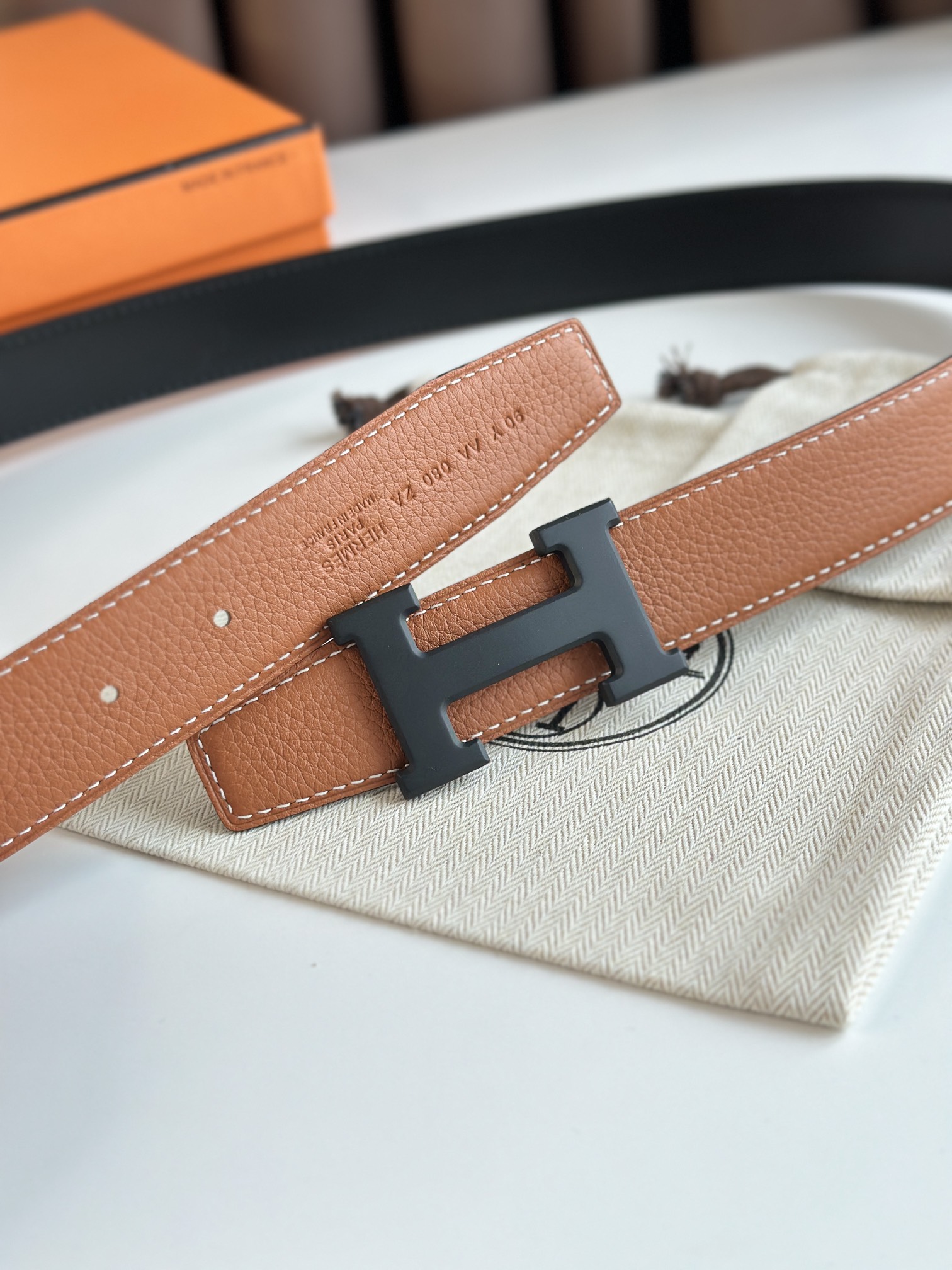 【Hermès】 メンズ  幅：3.2CM 長：105-125CM