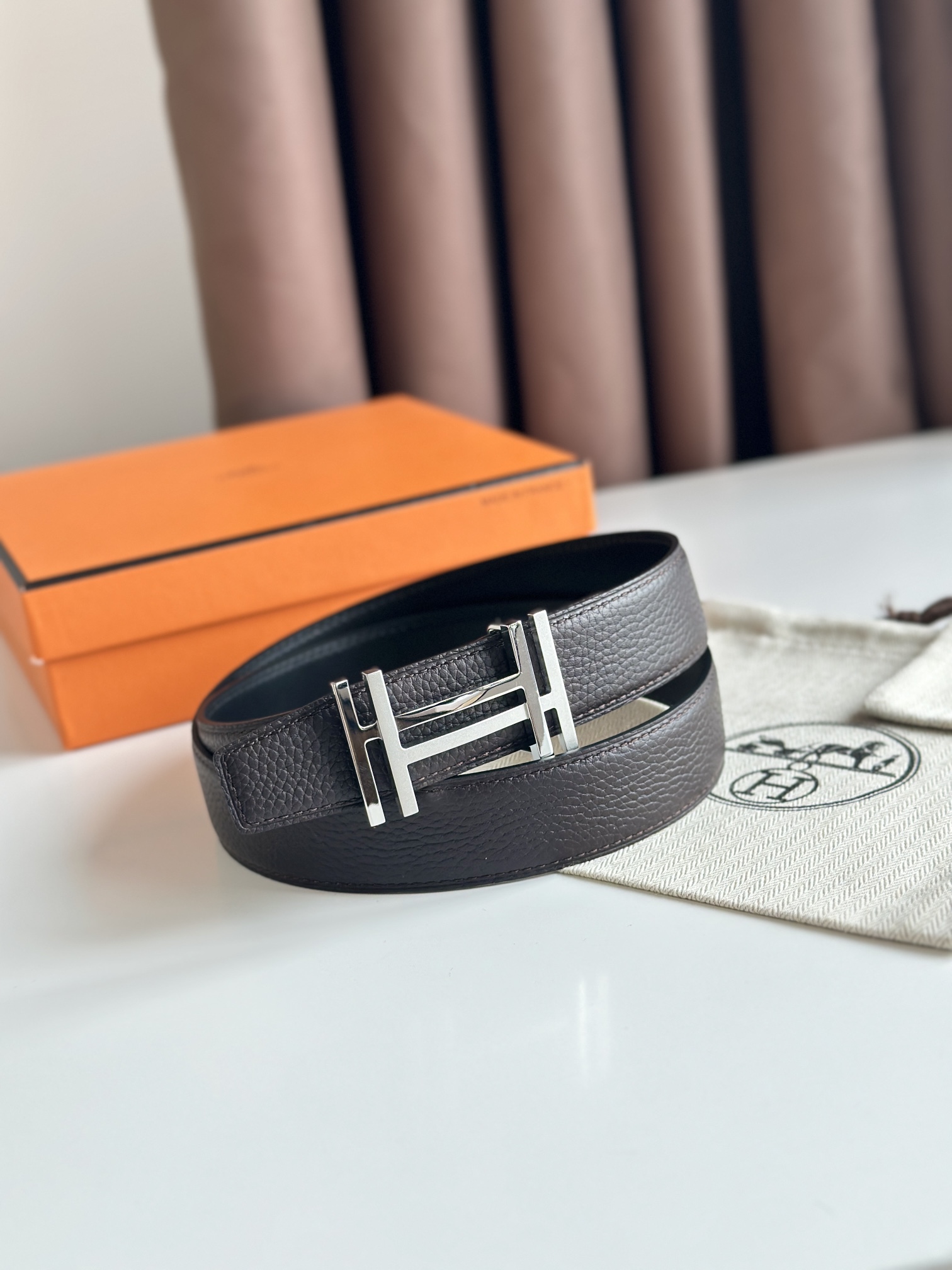 【Hermès】 メンズ  幅：3.2CM 長：105-125CM