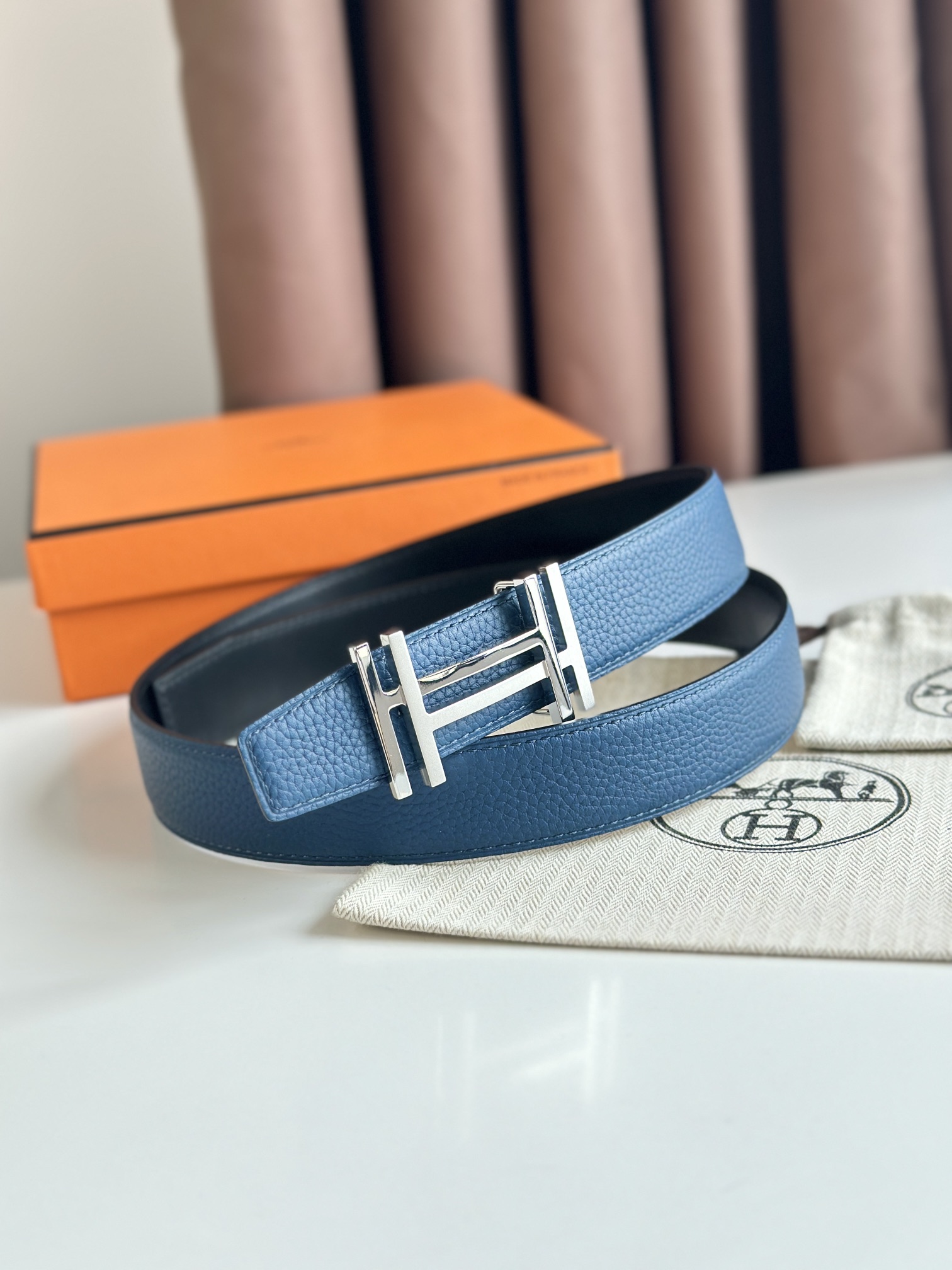【Hermès】 メンズ  幅：3.2CM 長：105-125CM