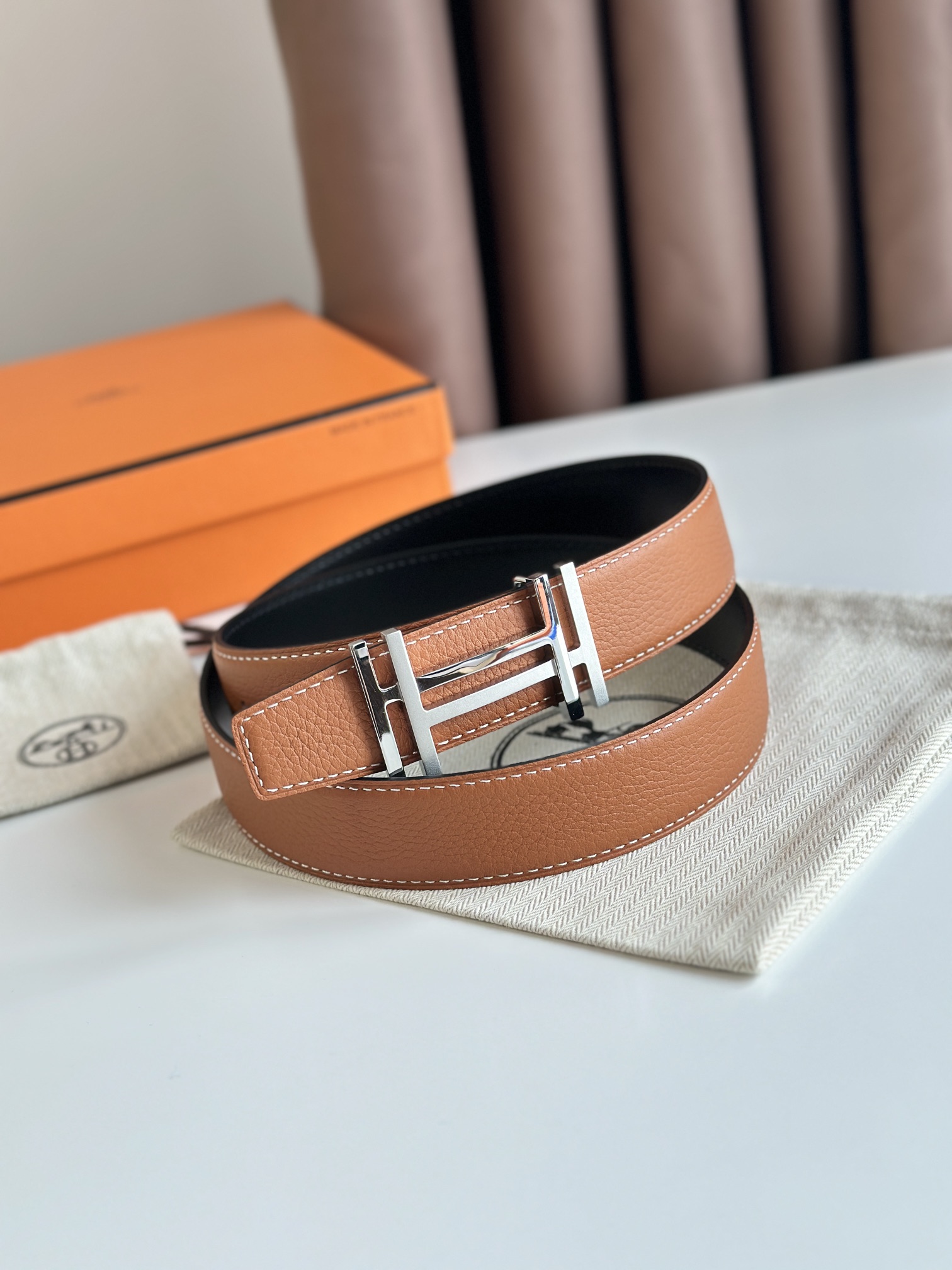【Hermès】 メンズ  幅：3.2CM 長：105-125CM