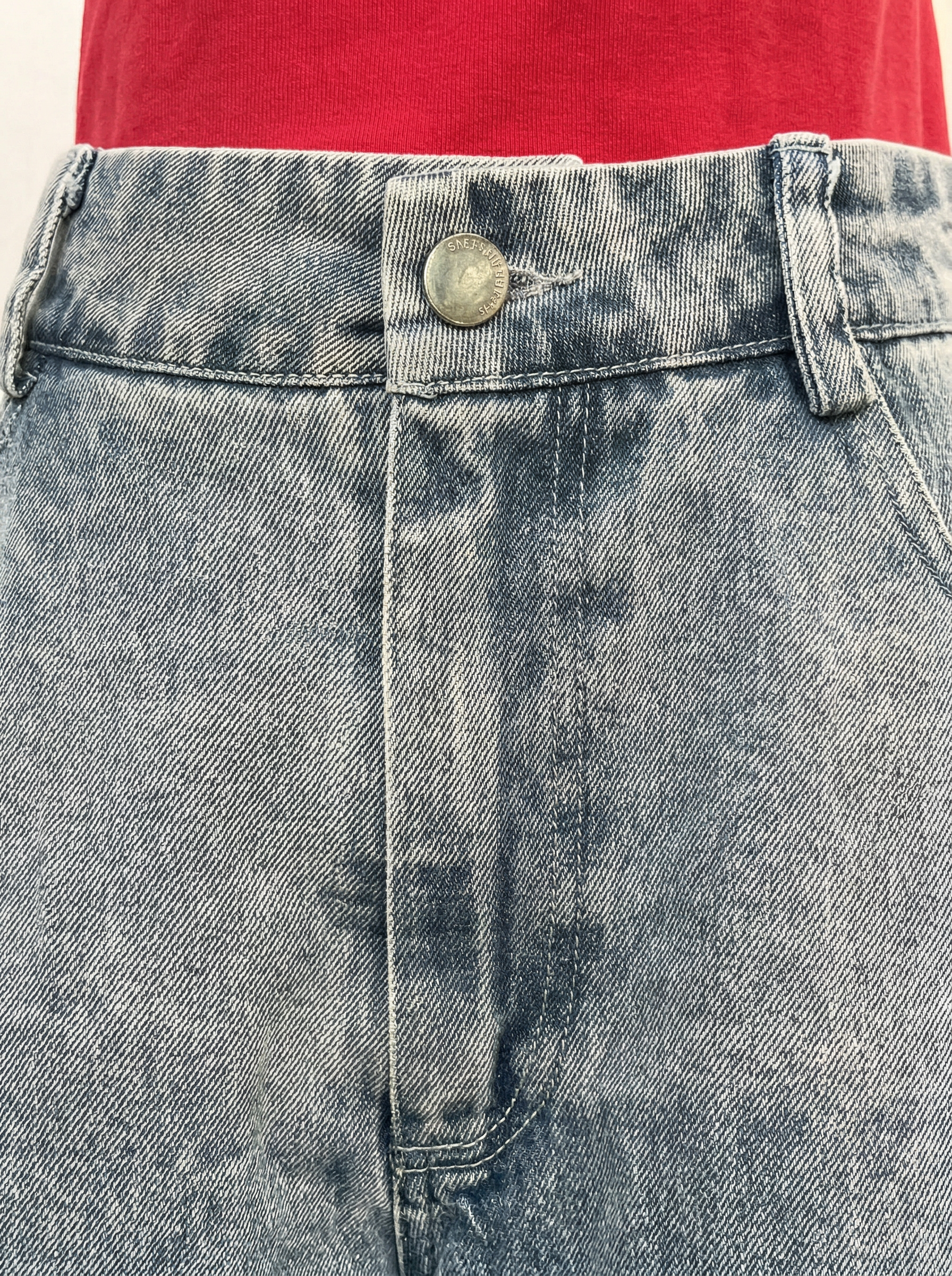 百搭假两件荷叶边阔腿高腰短裤 (J3585)