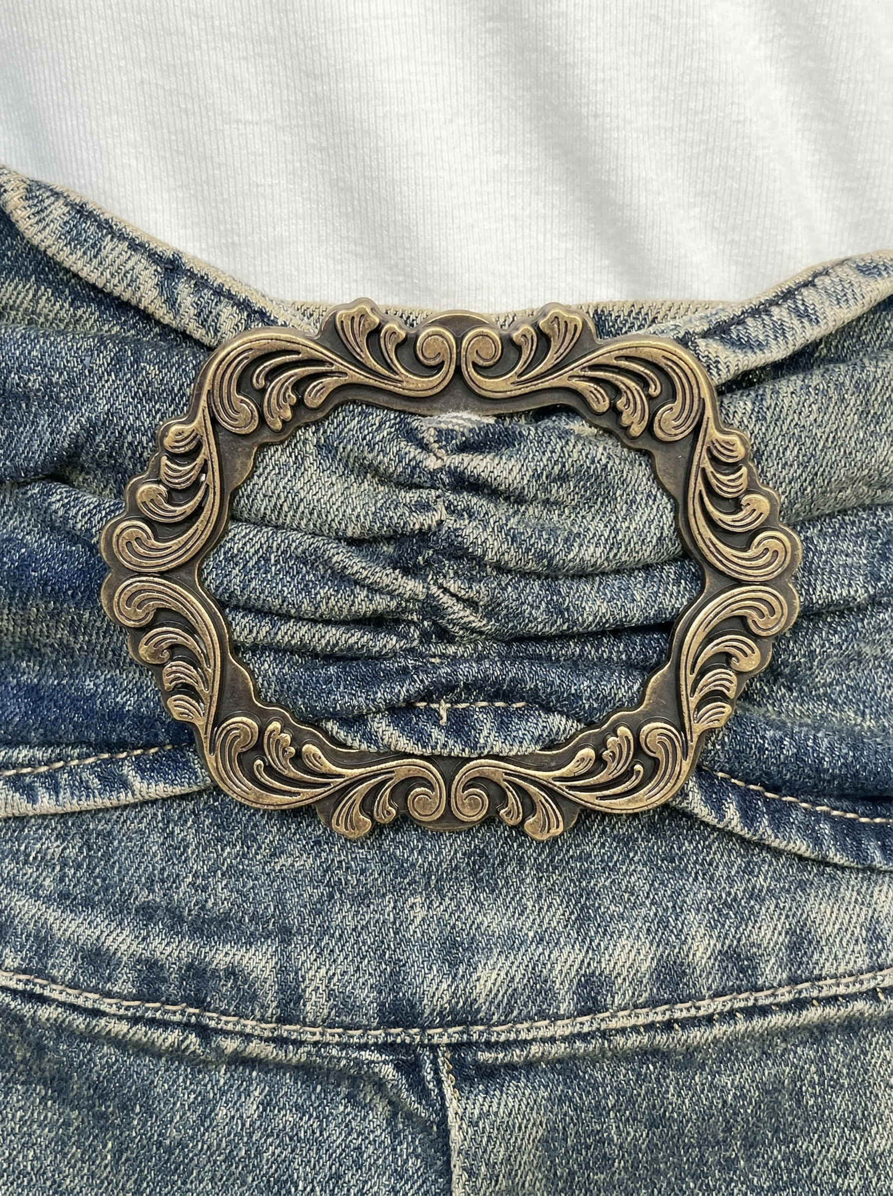 韩系A字假腰带设计高腰短裤 (J3584)