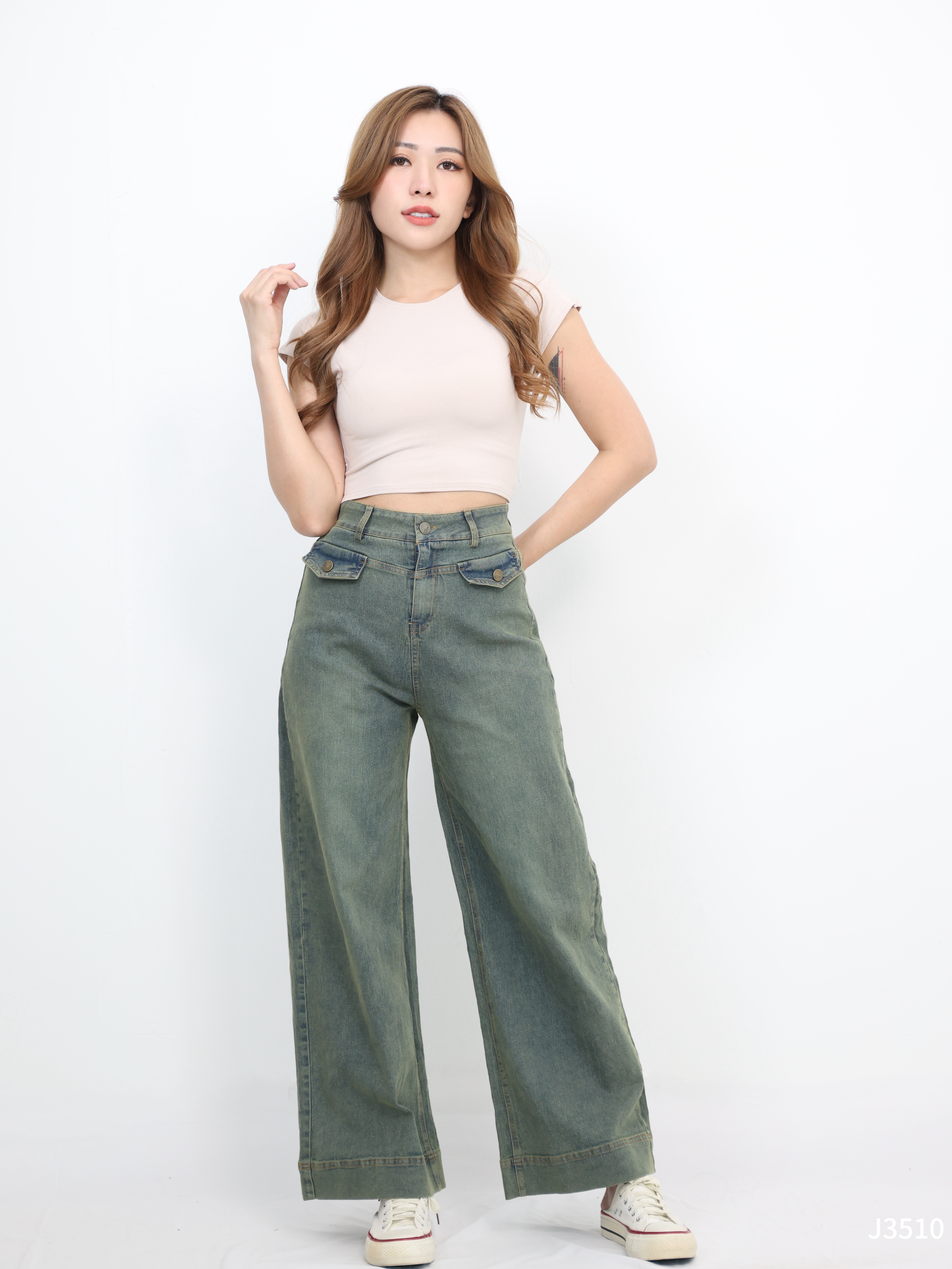 【LBP独家】复古垂感阔腿长裤 (J3510)-La'Belle Fashion Boutique Sdn Bhd