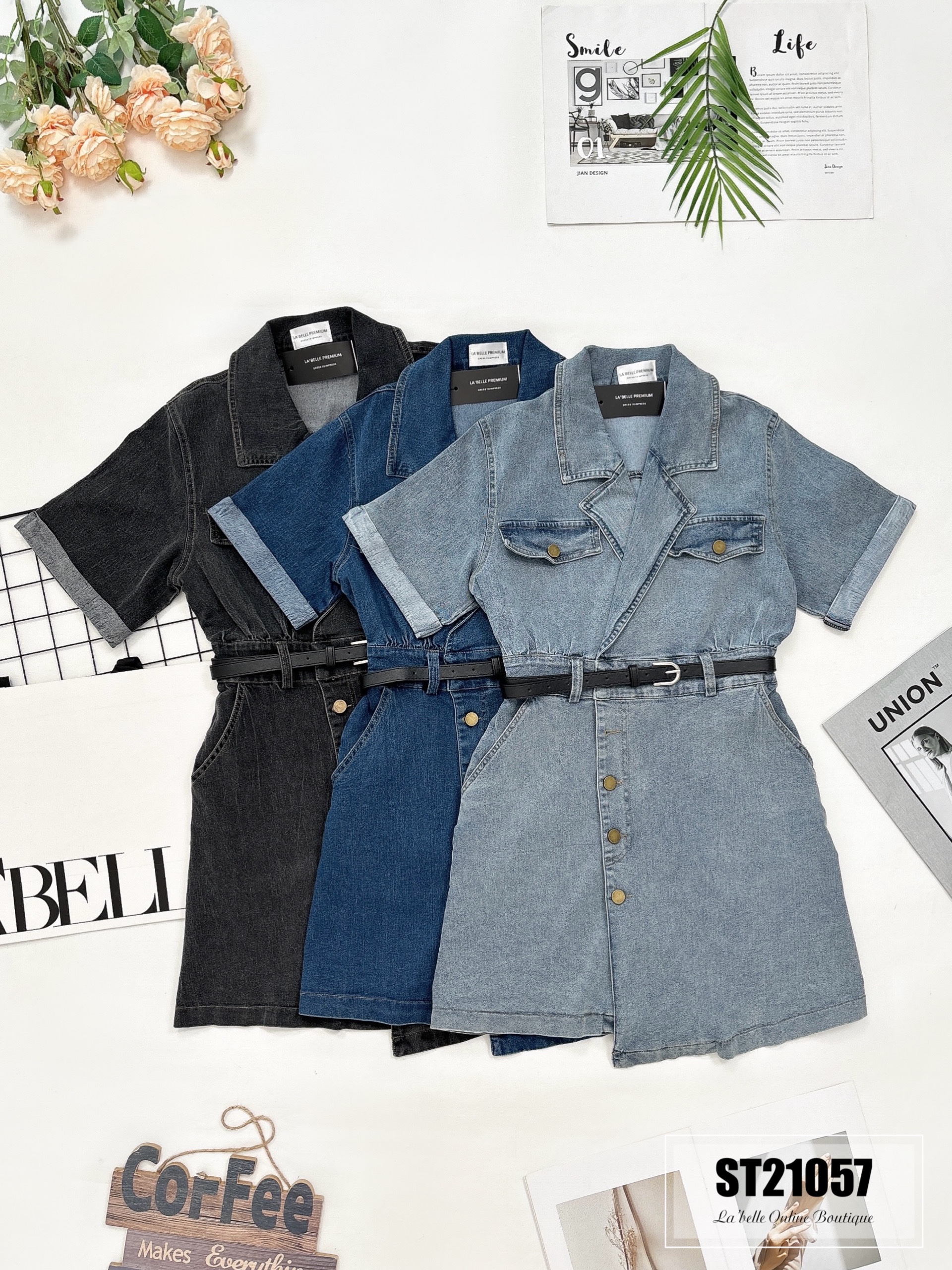 【LBP独家】港风复古显瘦版连身裙（ST21057）- 特价-La'Belle Fashion Boutique Sdn Bhd