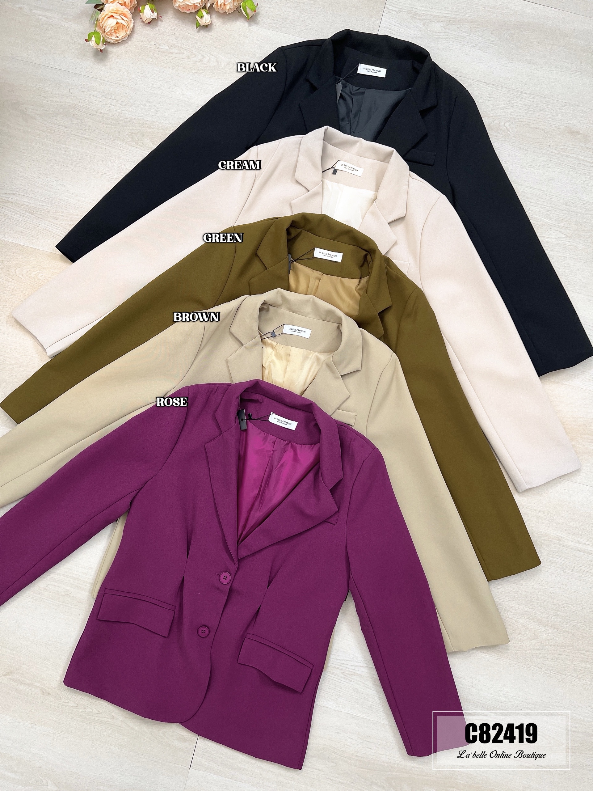 【LBP独家】高级感OL通勤V领外套 (C82419)-La'Belle Fashion Boutique Sdn Bhd