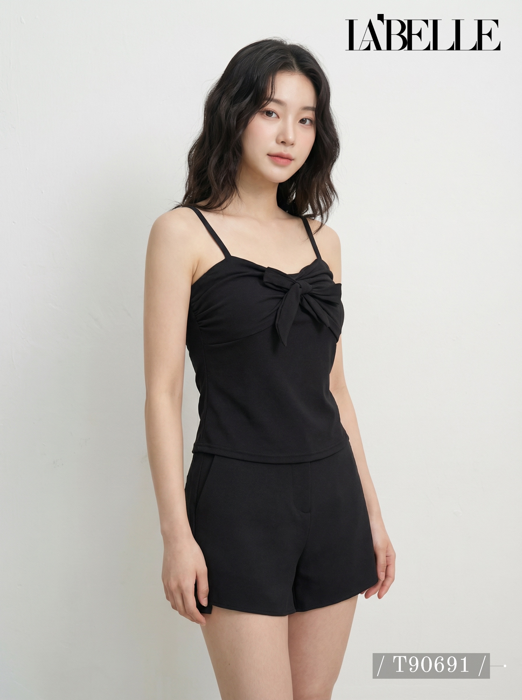 韩系蝴蝶结系带设计吊带上衣 (T90691)