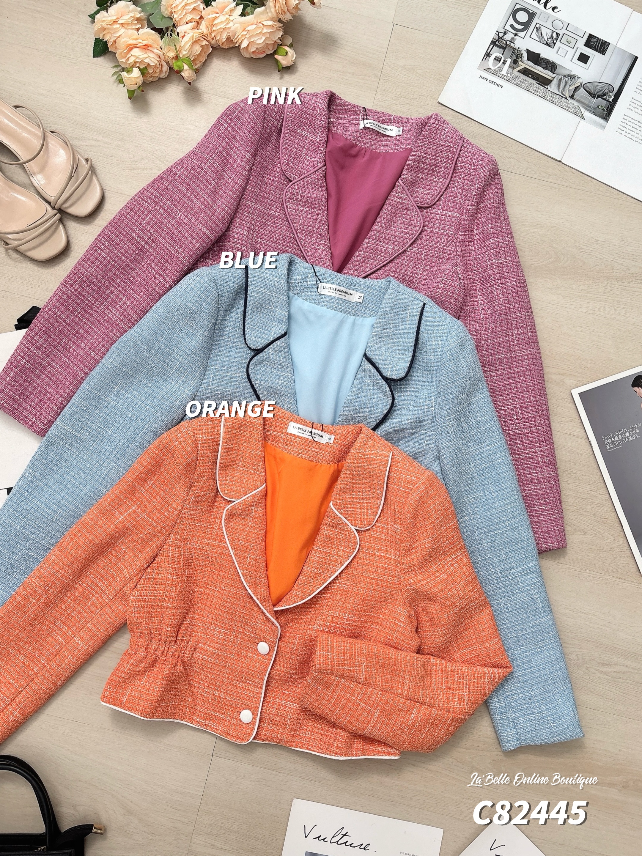 【LBP独家】气质小香风西装领短版外套 (C82445)-特价