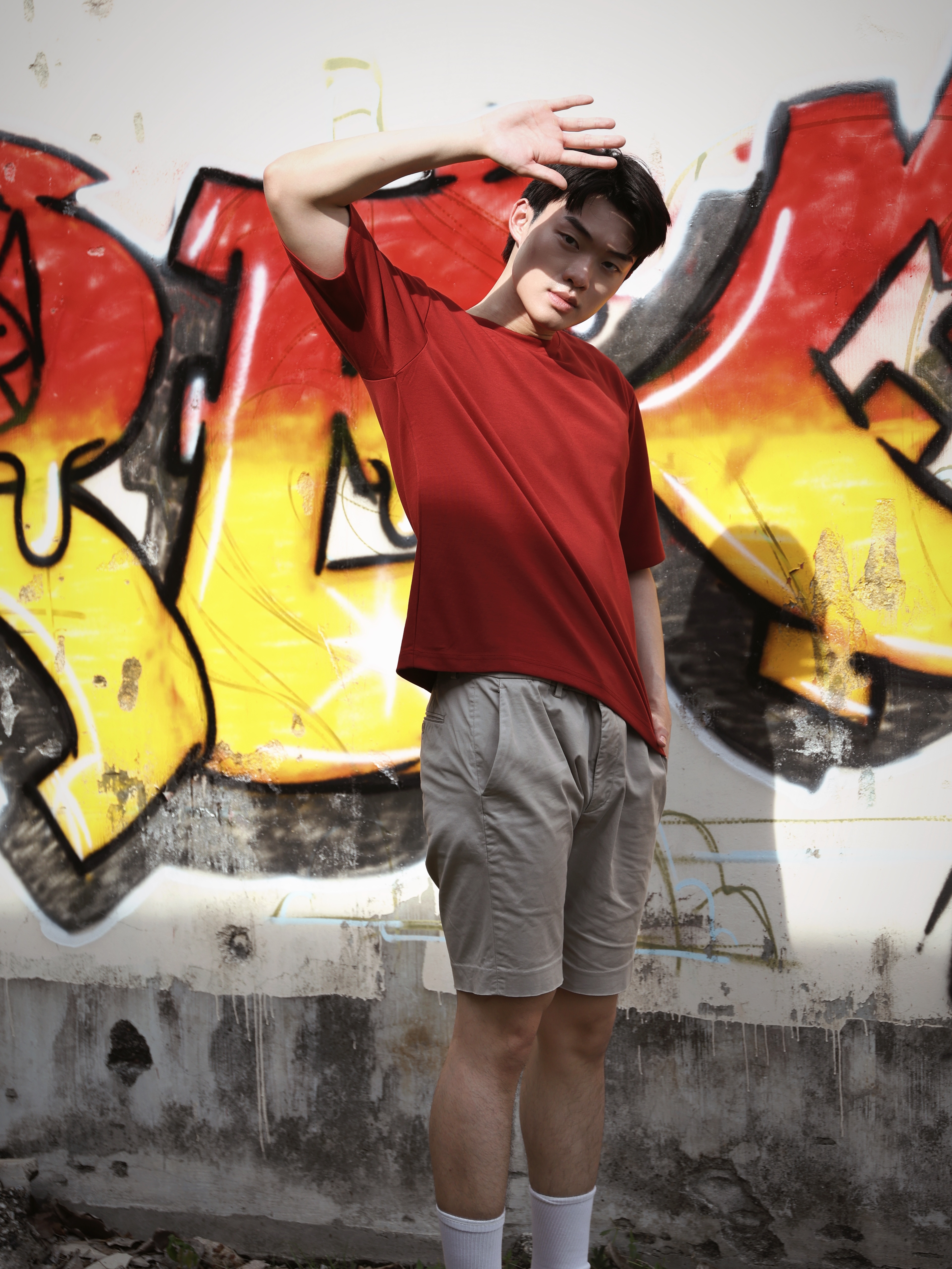 【STICKMEN】舒适圆领宽松OverSize上衣（SM100101 RED）