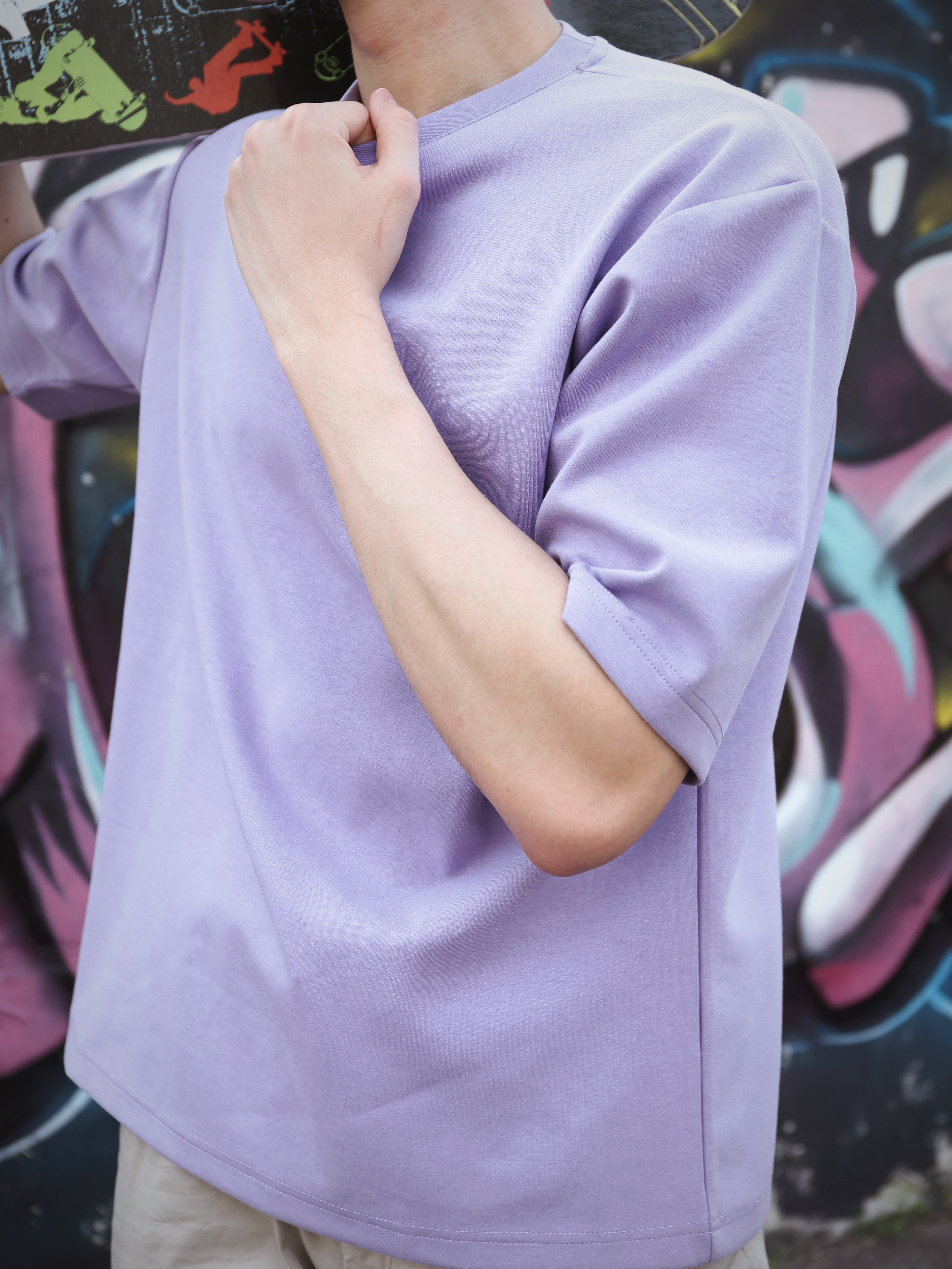 【STICKMEN】舒适圆领宽松OverSize上衣（SM100101 PURPLE）