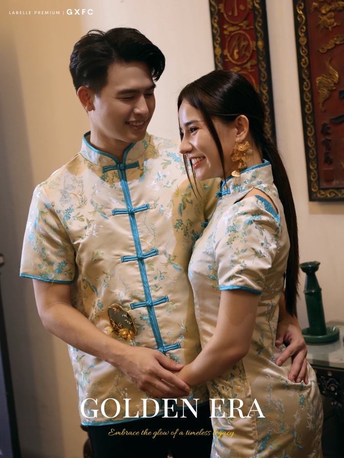 【LBP GXFC 独家新年系列-盛世年华】改良版花鸟图刺绣盘扣设计旗袍 (ST21164)-La'Belle Fashion Boutique Sdn Bhd