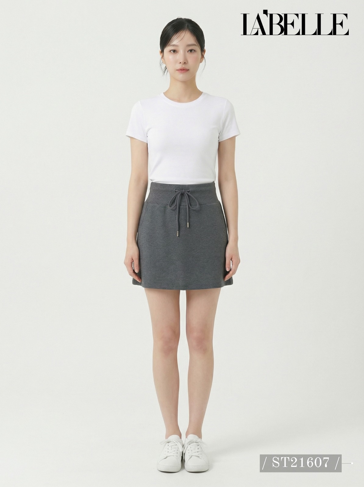 时尚百搭抽绳包臀高腰短裙 (ST21607)