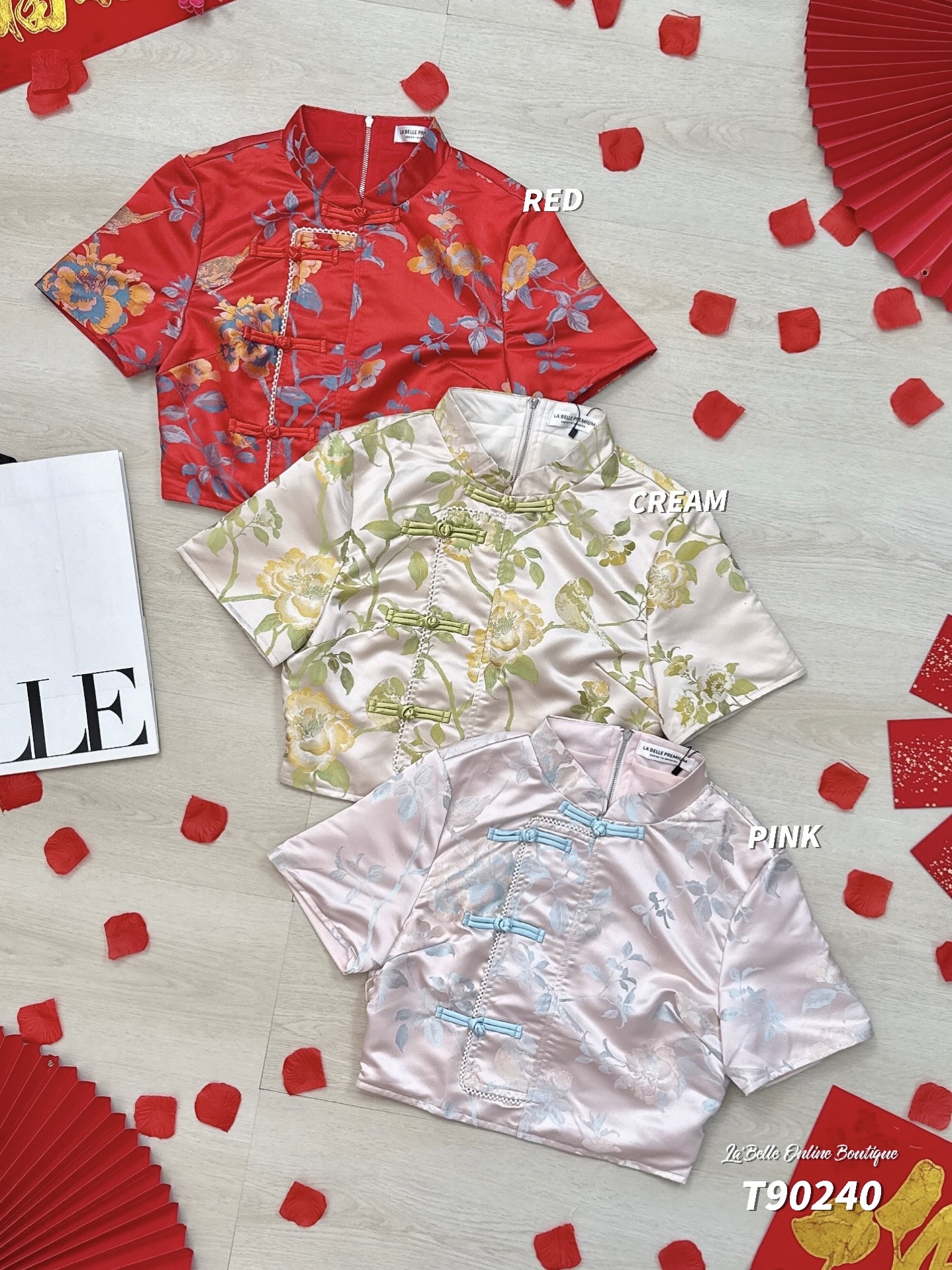 【LBP GXFC 独家新年系列】时尚国风盘扣设计旗袍上衣 (T90240)-La'Belle Fashion Boutique Sdn Bhd