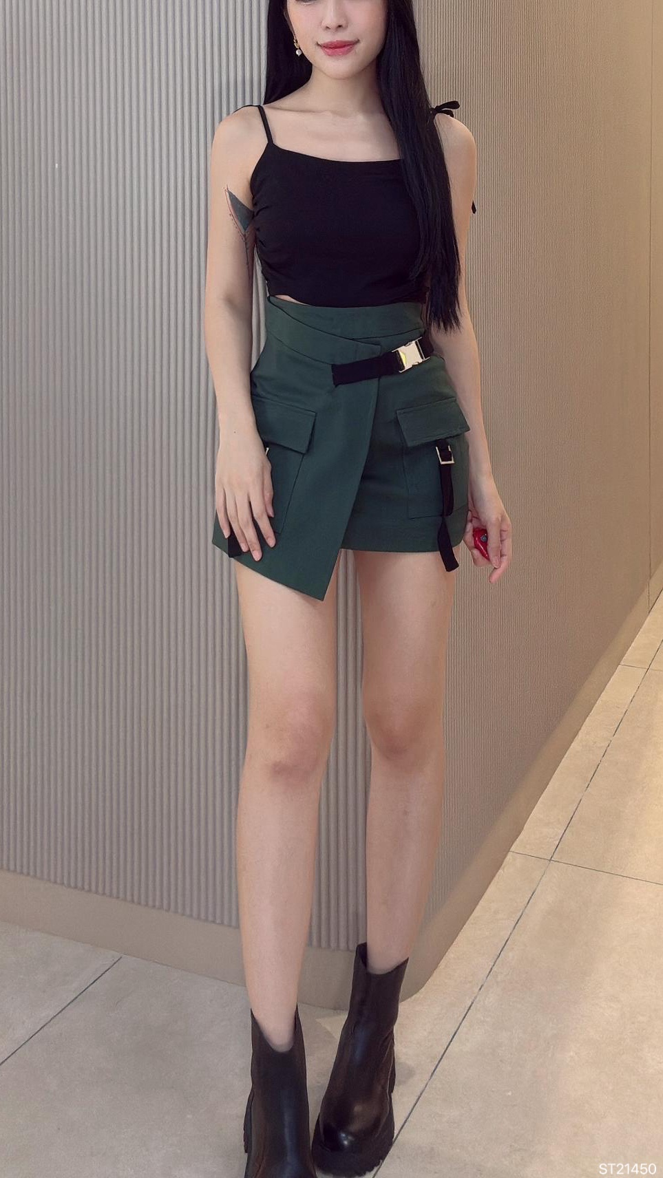 【LBP独家】酷Girl工装风A字显瘦高腰裙 (ST21450)