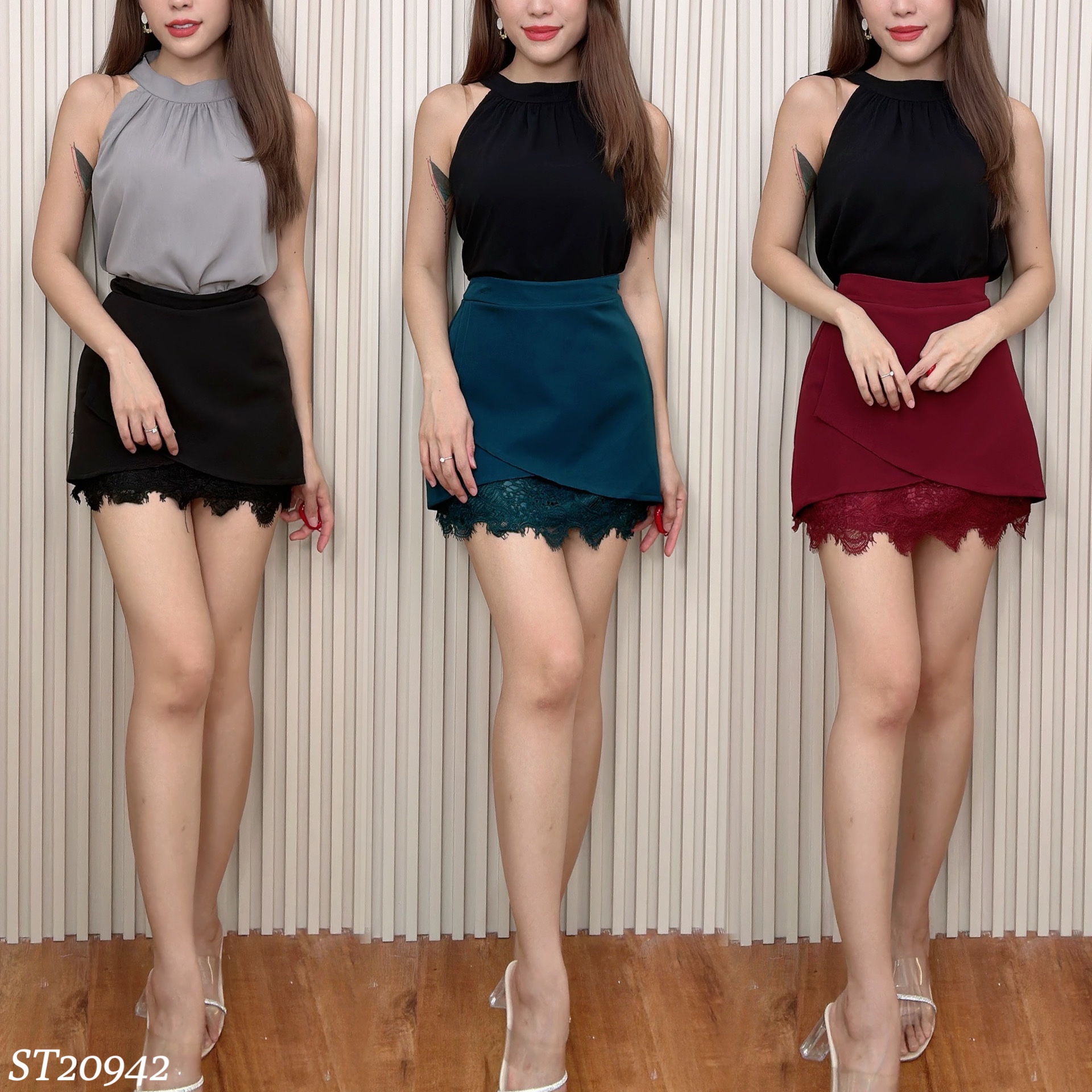 【LBP独家】复古A字不规则裤裙 (ST20942)