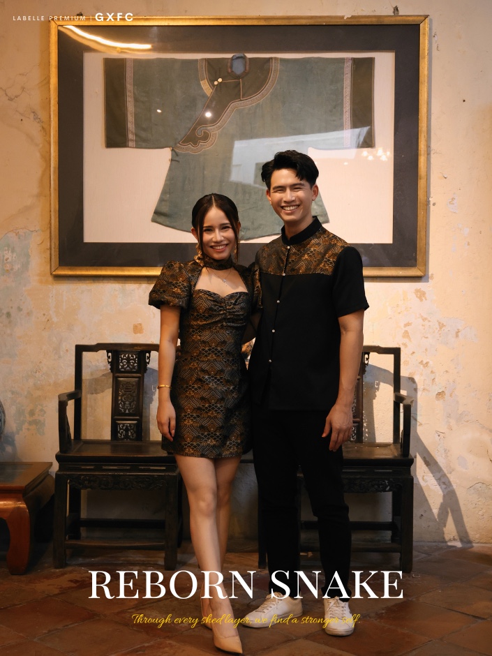 【LBP GXFC 独家新年系列-小龙蜕鳞】高端褶皱设计云海岸纹旗袍 (ST21191)-La'Belle Fashion Boutique Sdn Bhd