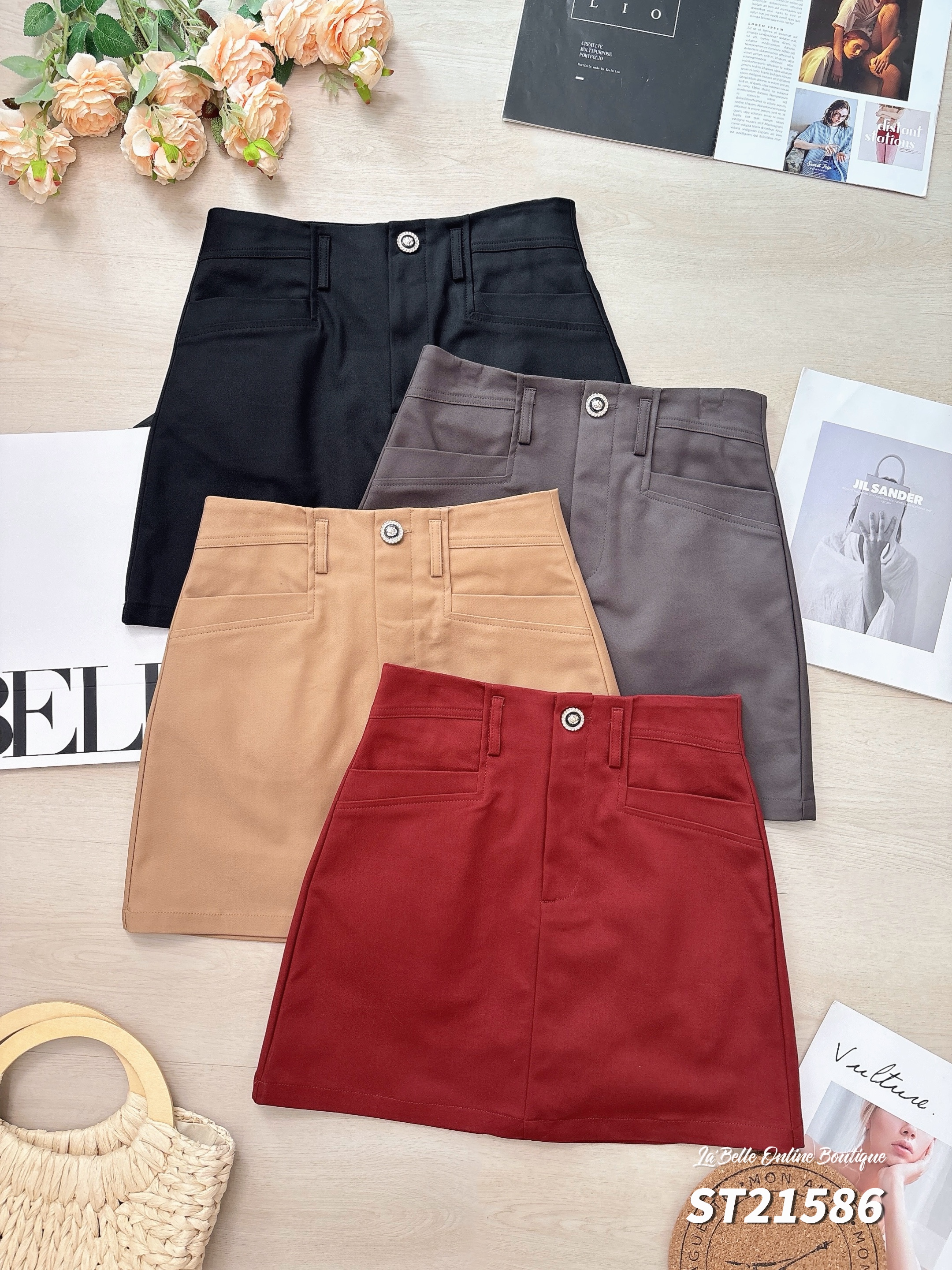 【LBP独家】时尚百搭A字高腰裤裙 (ST21586)